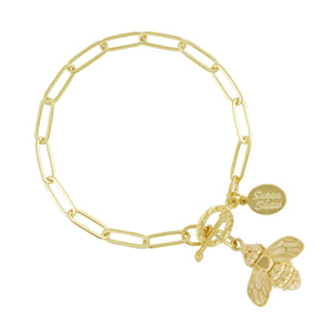 Susan Shaw Gold Bee Paperclip Bracelet