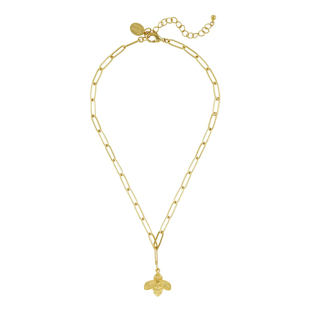 Susan Shaw Gold Bee Paperclip Necklace