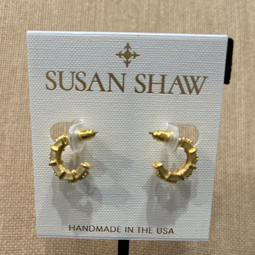 Susan Shaw: Handmade Small Stripe/Dotted Mini Hoop Earrings