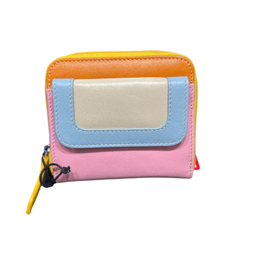 Small Pocket Wallet: Pink Rainbow