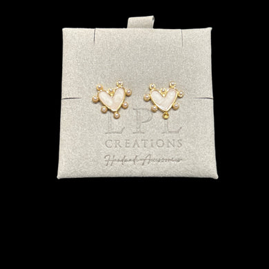 Heart & Pearls Stud Earrings