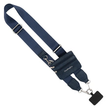 Load image into Gallery viewer, Touch Screen Purse -CLIP &amp; GO PHONE LANYARD--NAVY WITH SILVER