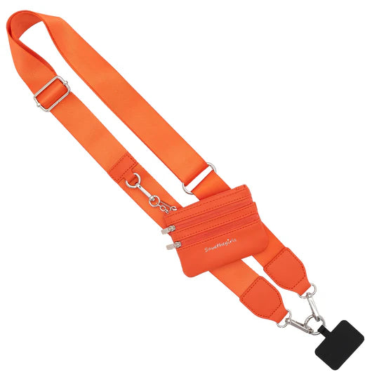 Touch Screen Purse -CLIP & GO PHONE LANYARD- ORANGE