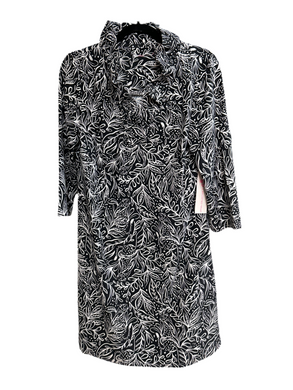 Ruffle Neck Dress- Black & White
