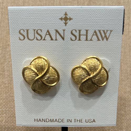 Susan Shaw:  Gold Vintage Inspired Flower Earrings