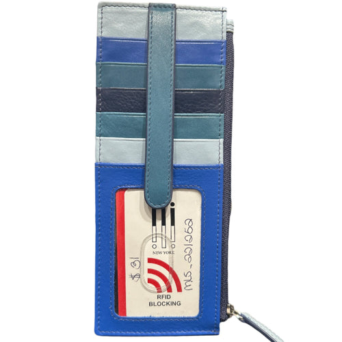 Double Sided Credit Card Holder: Denim Multi