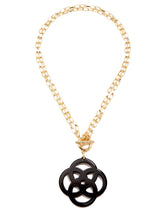 Load image into Gallery viewer, 18K Gold Plated Chain with Resin Clover-Black