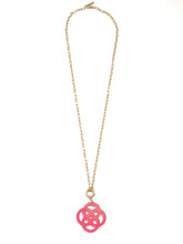 Load image into Gallery viewer, 18K Gold Plated Chain with Resin Clover - HOT PINK