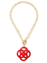 Load image into Gallery viewer, 18K Gold Plated Chain with Resin Clover-Red