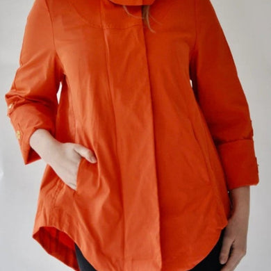 Waterproof Rain Jacket with Zip Off Hood- Orange