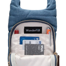 Load image into Gallery viewer, Denim HydoBag with Brown Leather Strap