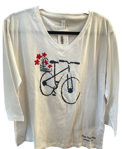 Martha Ladies 3/4 Sleeve - Bike Basket