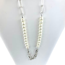 Load image into Gallery viewer, Faux Pearl &amp; Silver Chain Necklace