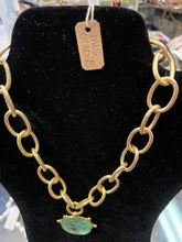 Load image into Gallery viewer, Gold, Clear Venetian Glass Coin Chain Necklace