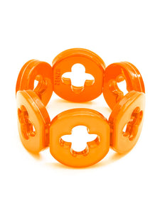 Resin Clover Leaf Bracelet-Bright Orange