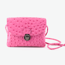 Load image into Gallery viewer, Faux Ostrich Crossbody Bag - Fuchsia