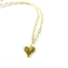Load image into Gallery viewer, Gold Handcast Heart Necklace