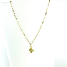 Load image into Gallery viewer, Gold Cross Paperclip Chain Necklace