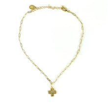 Load image into Gallery viewer, Gold Cross Paperclip Chain Necklace