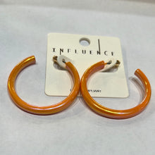 Load image into Gallery viewer, Iridescent Drop Hoop Earrings, Orange
