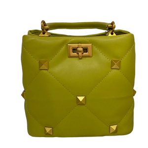 Apple Green Handbag with Studs on the Front