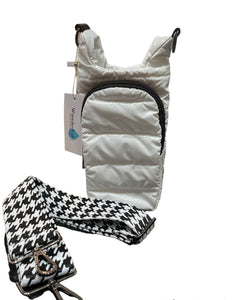 White Glossy Crossbody HydroBag with Interchangeable Strap
