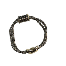 Load image into Gallery viewer, Two Strand Silver Bracelet with Gold Accent