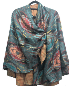 Cashmere Reversible "Buckle" Shawl