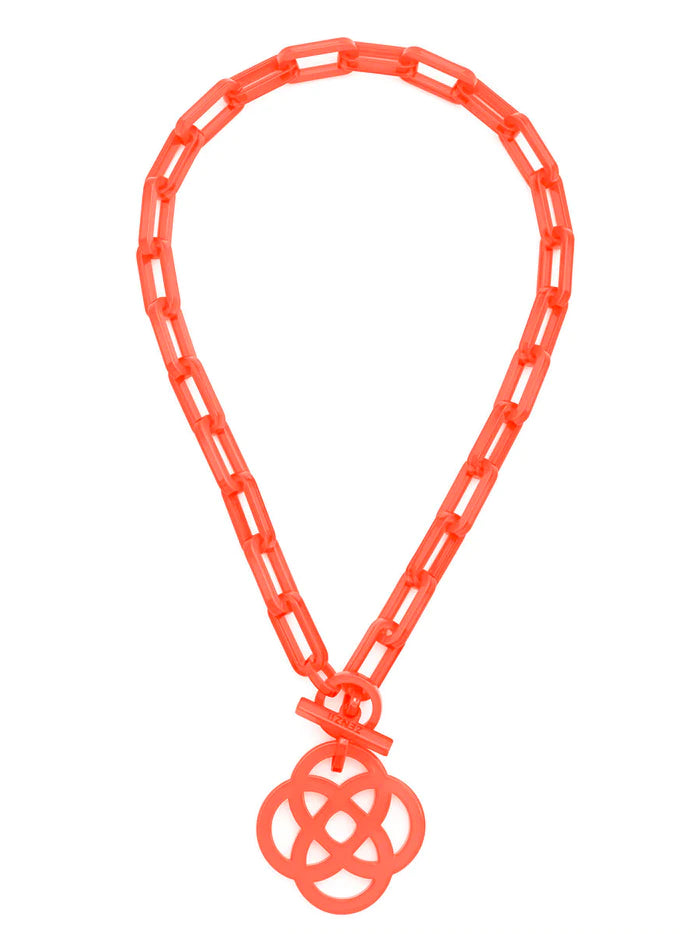 Resin Grace Collar necklace-Coral